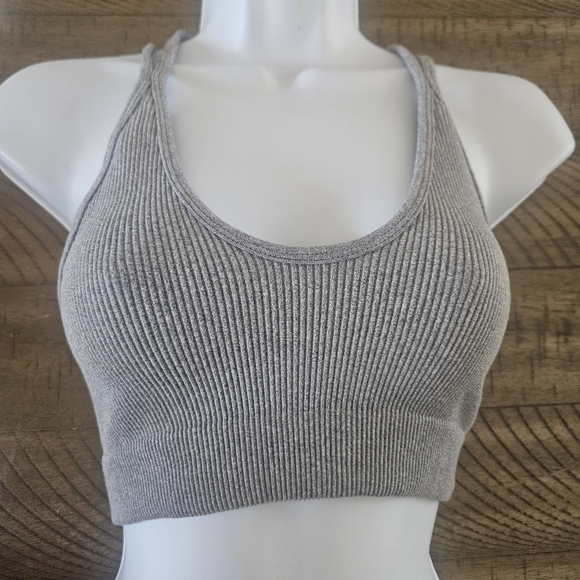 Gray Ribbed Crop Top - Picture 5 of 5